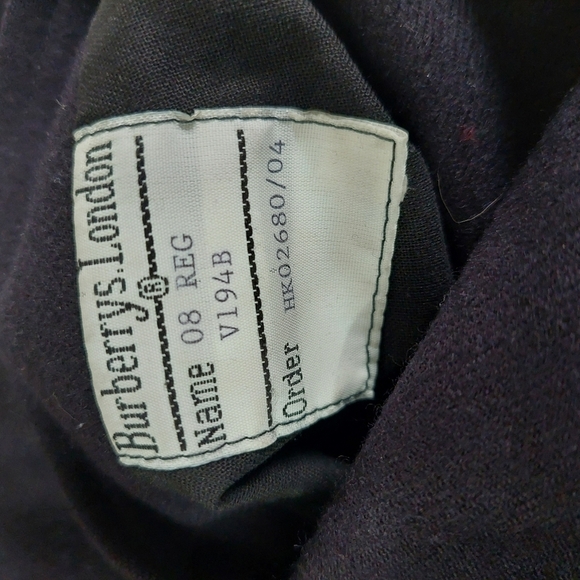 Vintage Burberrys Wool Bomber Coat Size 8 Navy Blue Equestrian Logo Classy - Picture 5 of 16